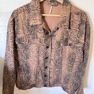 Free People Snake Trucker Jacket